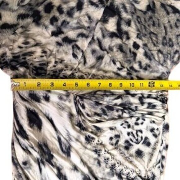 Camilla Leopard Print One-Shoulder Jersey Dress Embellished Snow Whispers Large - Picture 15 of 16